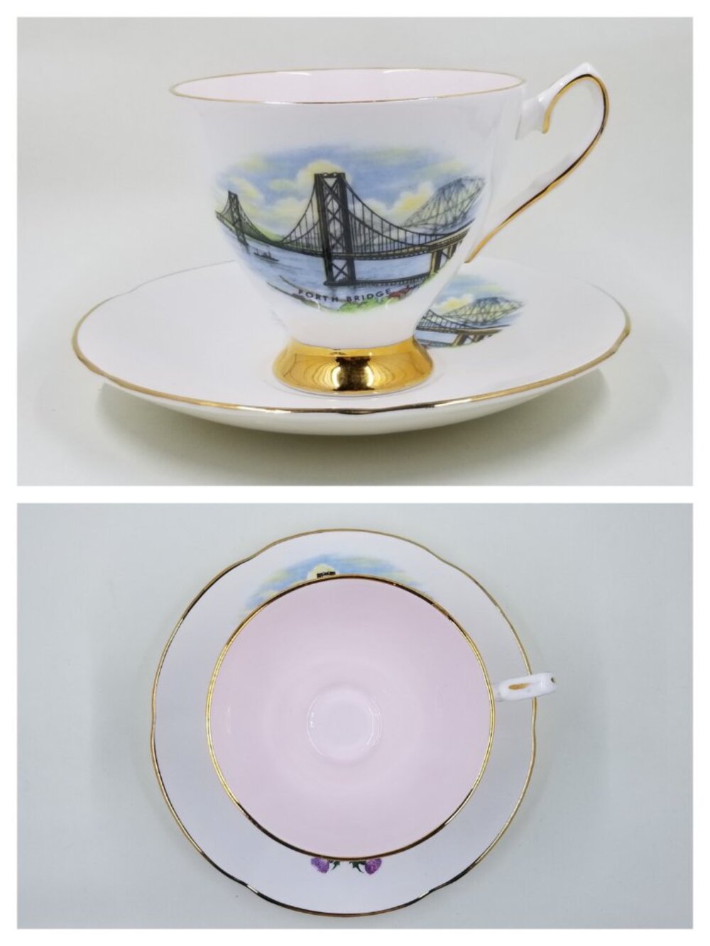 [CLARE] "Forth Bridge" Fine Bone China Teacup (Stockwell, Glasgow)